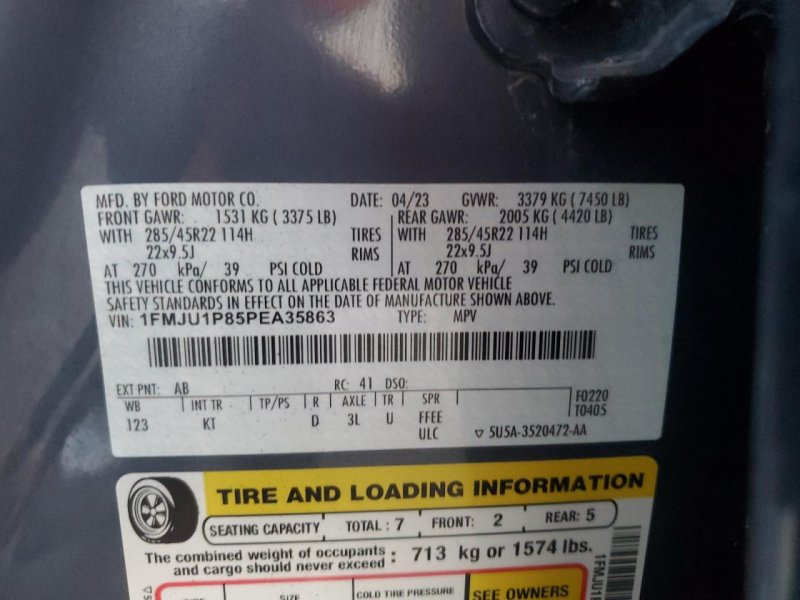 Thumbnail of 2023 Ford Expedition King Ranch with VIN 1FMJU1P85PEA35863